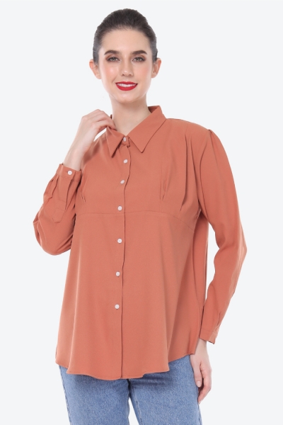 Emma Shirt Plain In Caramel Emma Shirt Plain In Caramel